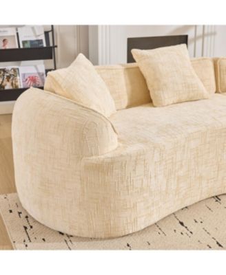 Streamdale Beige Curved Sofa, Nordic-style Design for Living Room, Comfortable & Soft