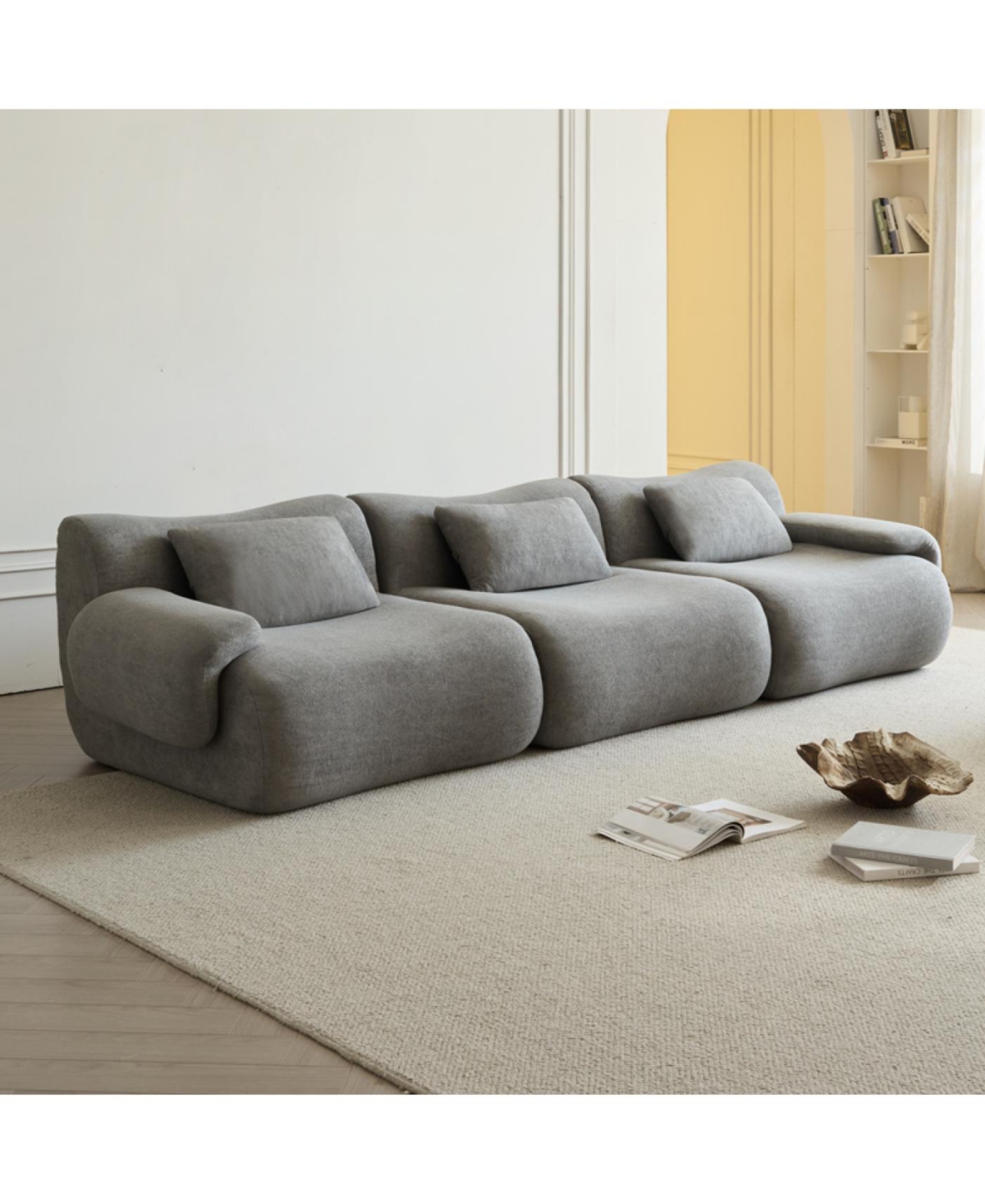 Streamdale Furniture Modular Sectional Sofa, Modern Minimalist Couch, Comfy, Space-Efficient, Light Gray