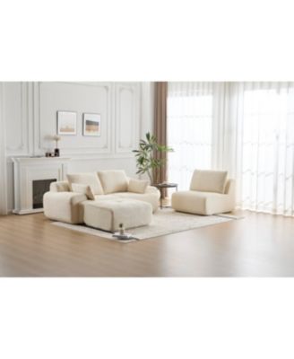 Streamdale Modern Memory Foam Compressed Sofa, Large Sectional Couch, Pet-Friendly, Beige