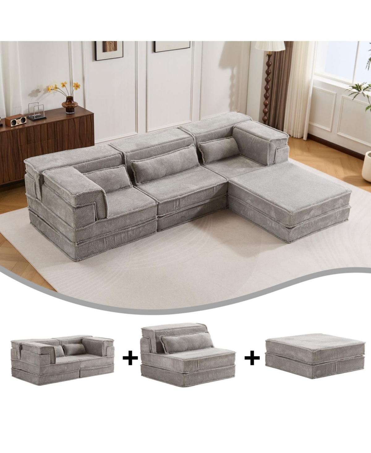 Streamdale Furniture Streamdale Compression Sofa, Convertible Floor Sofa Bed, Sofa