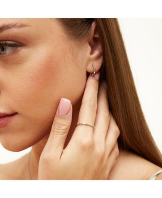 Seven Bead Sterling Silver Hoop Earrings