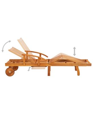 Sun Lounger Brown Solid Acacia Wood Standard Sun Lounger Size