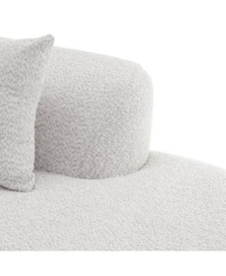 116" Modern Curved Sectional Sofa with Chaise Lounge, Pearl Upholstery, 2-Piece Set