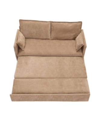 Streamdale Ergonomic Sofa Bed with Storage & Charging - Chenille Convertible Sleeper