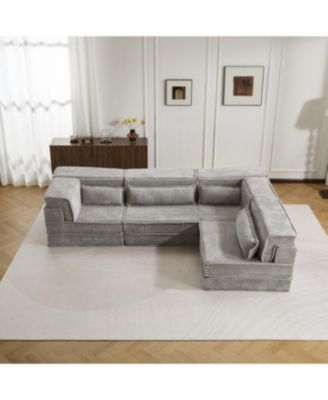 Streamdale Compression Sofa, Convertible Floor Sofa Bed, Modular Sectional Sofa, 4 Seater