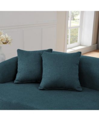 Streamdale Curved Modular Lamb's Wool Sectional Sofa - Blue