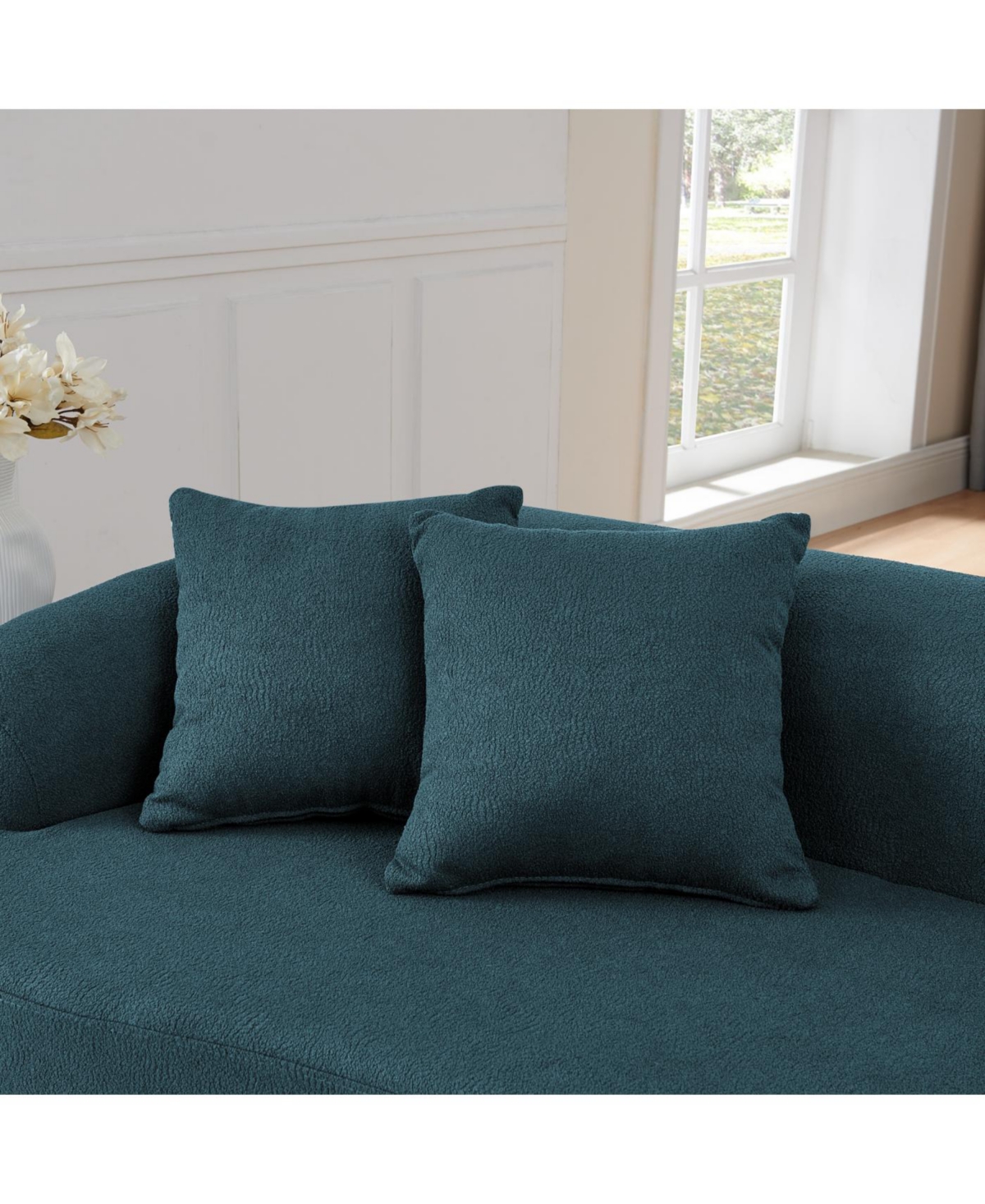 Streamdale Furniture Streamdale Curved Modular Lamb's Wool Sectional Sofa - Blue