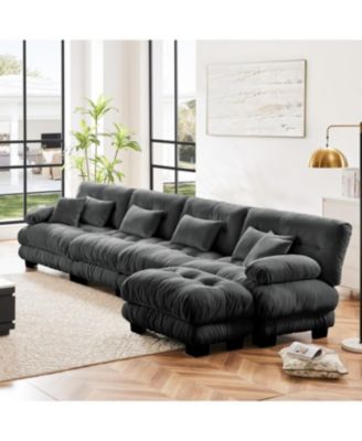 Streamdale Free Combination Modular Sectional Sofa, L-Shaped 4-Seater Cloud Couch, Gray