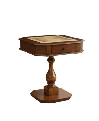 20" Cherry-Finish Reversible Game Table with 3-in-1 Chess, Checkers & Backgammon Tray and Storage Drawers