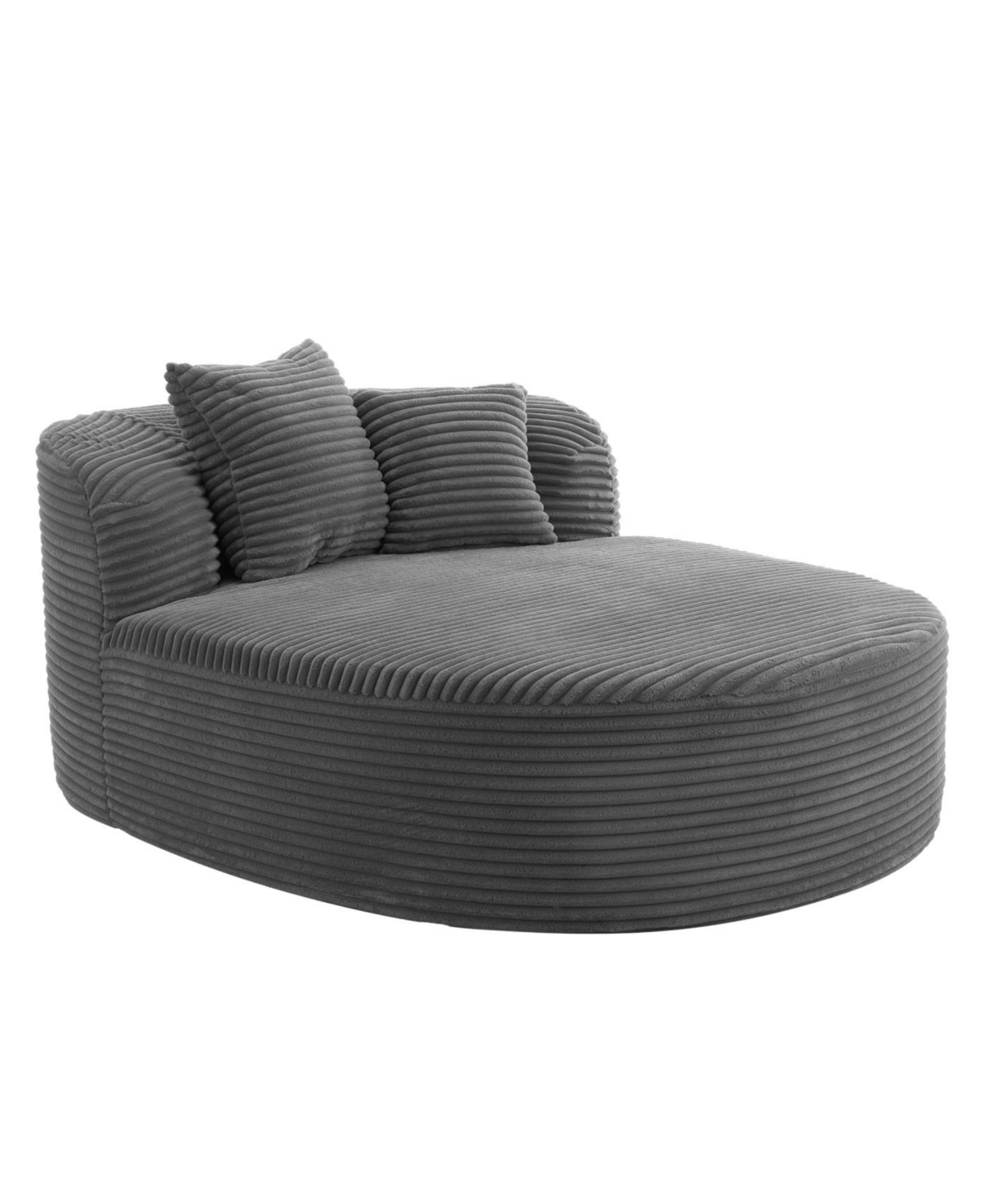 Streamdale Furniture Modern Chaise Lounge Sofa Boneless Couch 51.6" Bed Black