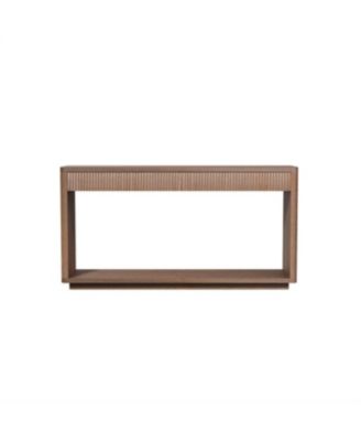 Streamdale 60" Modern 2-Drawer Fluted Console Table - Walnut
