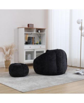 Modern Bean Bag Chair with Ottoman for Adults
