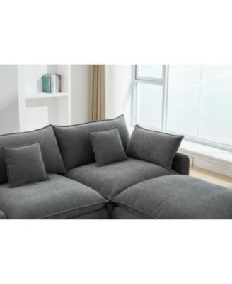 Streamdale Seven-piece sofa set with console, coffee table & 6 pillows.