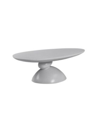 Streamdale Lucky Stone Oval Coffee Table, Modern Minimalist Fiberglass Center Table