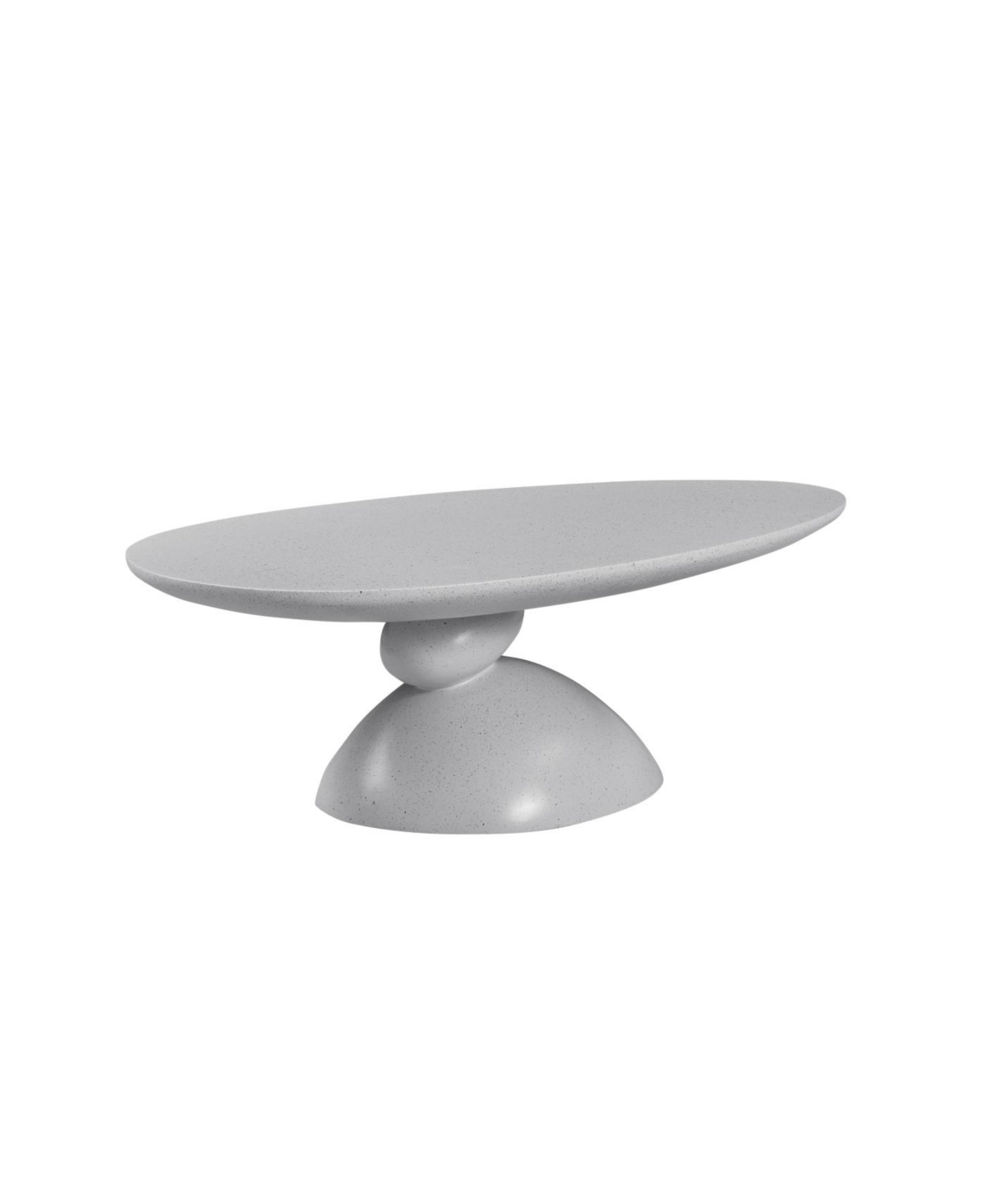 Streamdale Furniture Streamdale Lucky Stone Oval Coffee Table, Modern Minimalist Fiberglass Center Table