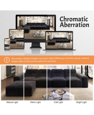 143.7" Modular Sectional Sofa Set with Removable Ottoman & Chair