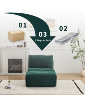 Streamdale Modern Memory Foam Sofa, Single Chaise, Pet-Friendly Cloud Modular Sectional, Green