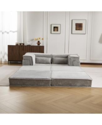 Streamdale Sofa, Convertible Floor Sofa Bed, Modular Sectional, No Assembly, Grey
