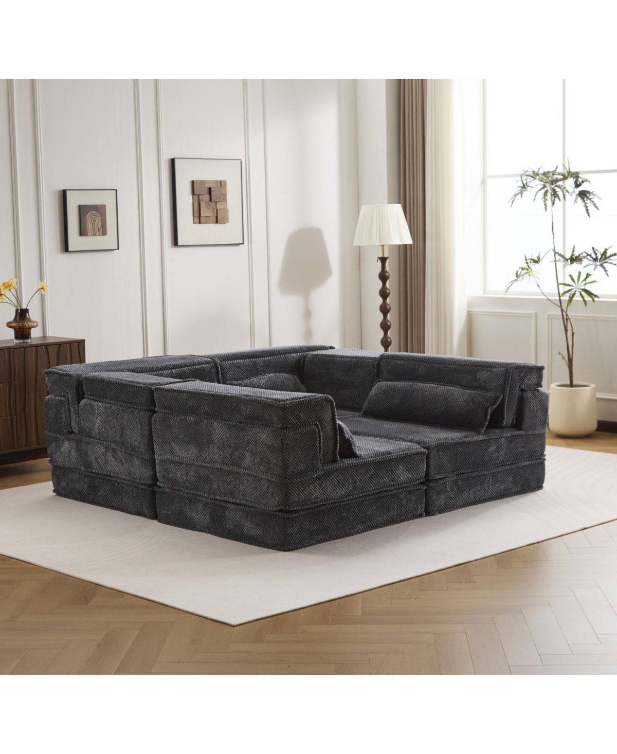 Streamdale Furniture Streamdale Compression Sofa, Convertible Floor Sofa