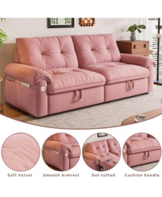 Streamdale Multifunctional 77-inch convertible sofa bed, 2-in-1 velvet fabric for living rooms/bedrooms.