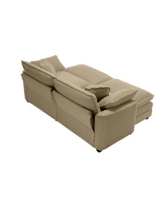Streamdale Corduroy Two-Seater Sofa with 2 Footrests and Ottoman