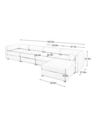 Streamdale Modular Sectional Sofa with Storage, White