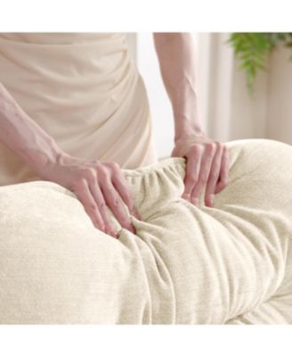 Modular U-Shaped Chenille Couch with Ottoman & Pillows, Beige