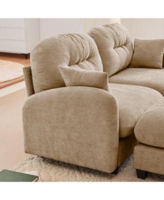 Streamdale Loveseat Cloud Sectional Couch, Chenille Fabric, Tufted, Ergonomic, Camel