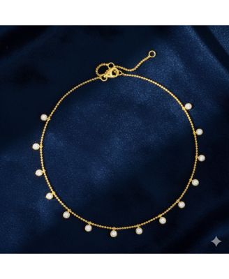 Bezel Set Layering with Silver Gold Plated and Cubic Zirconia Ball Chain