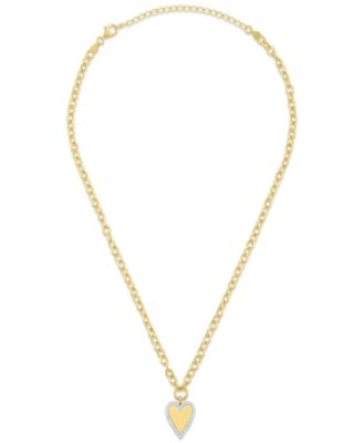 Diamond Pendant Necklace (1/4 ct. t.w.) in 14k Yellow Gold Over Sterling Silver