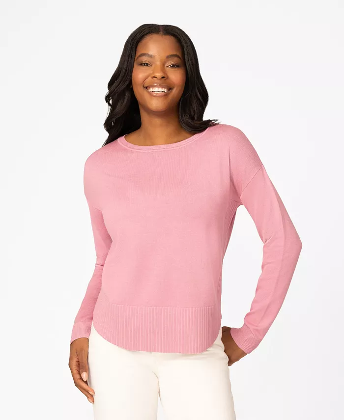 Petite Round Hem Pull-on Sweater