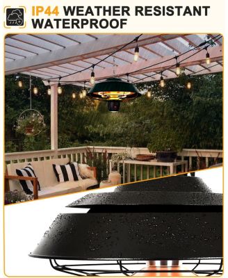 Electric Hanging Patio Heater With Led Light