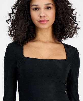 Women's Elleona Jacquard Square-Neck Top