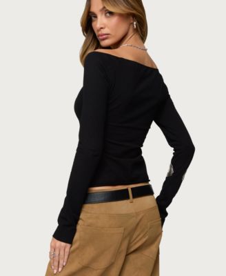 Women's Nattie Off Shoulder V Neck Top