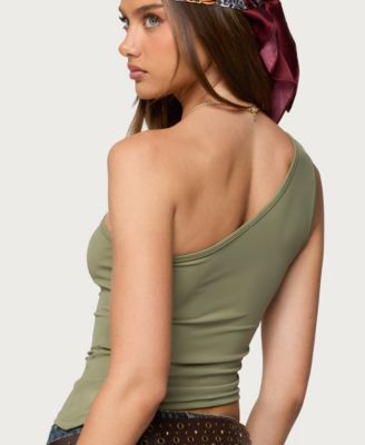 Women's Knotted One Shoulder Asymmetric Top