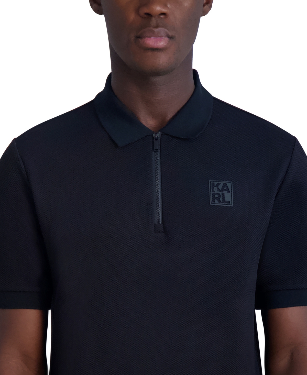 Karl Lagerfeld Paris Men's Performance Solid Cuff Polo Shirt