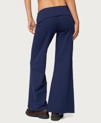 Women's Wide Leg Fold Over Pants