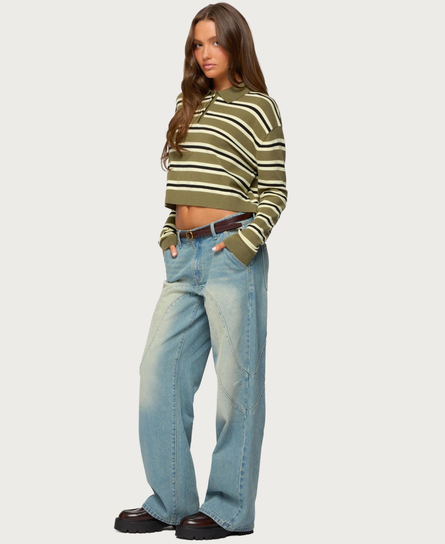 Women's Shelby Striped Polo Sweater
