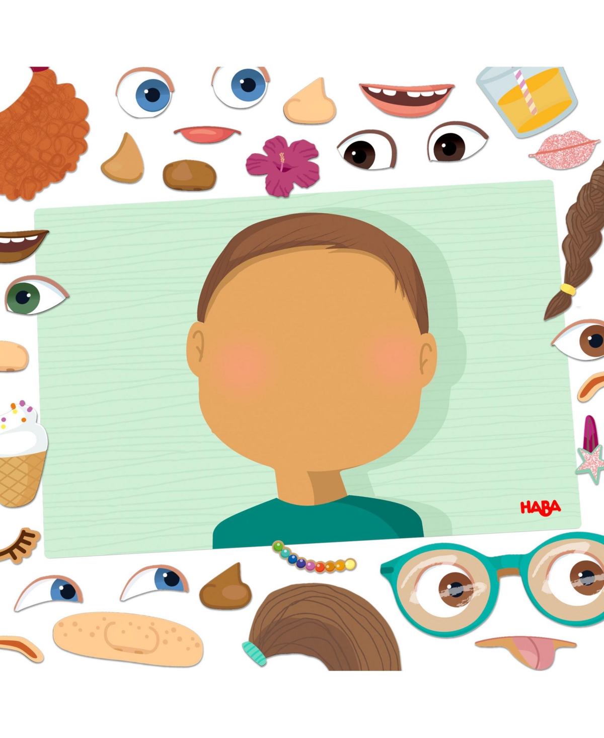 Haba Magnetic Puzzle Funny Faces Mix & Match Travel Activity