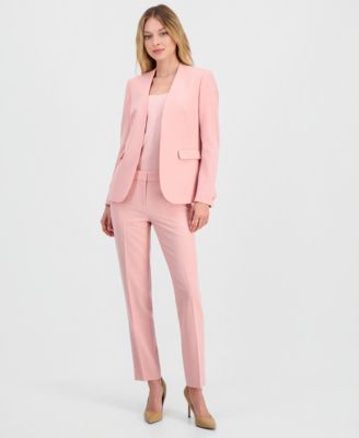 Women's Bi-Stretch Collarless Open-Front Blazer, Scoop-Neck Camisole & Bi-Stretch Straight-Leg Dress Pants, Macy's Exclusive