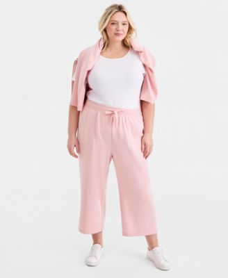Plus Size Lux Soft Cropped Wide Leg Pants