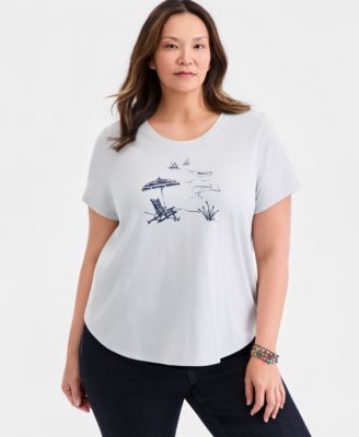 Plus Size Perfect Crewneck Short-Sleeve Top