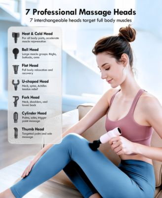Hot and Cold Deep Tissue Percussion Massager with 7 Massage Heads