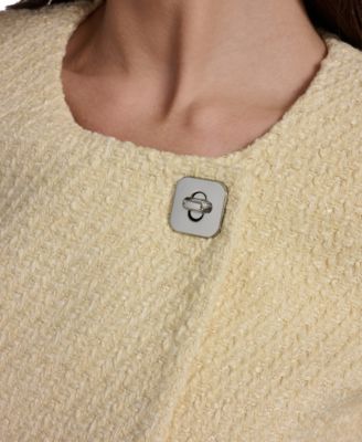 Women's Collarless Tweed Jacket