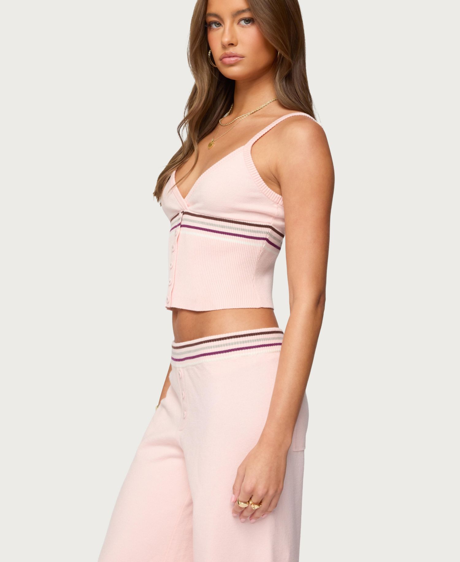 Women's Miya Stripey Ribbed Knit Tank Top