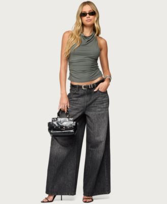 Women's Collie Twisted High Cowl Neck Top