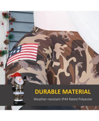 8' Lighted Display Camo Santa Claus Inflatable Yard Decor
