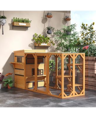 3-Story Cat House with Raised Floor, Escape Doors,