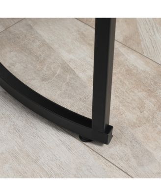 Round Table Set of 2 Nesting Tables Metal Frame,