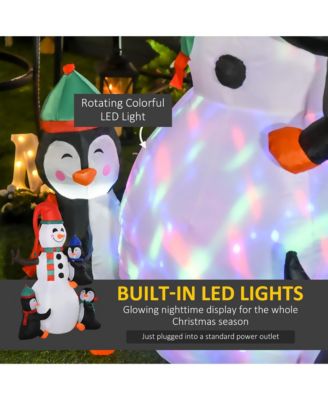 6' Lighted Snowman 3 Penguin Inflatable Yard Decor Holiday